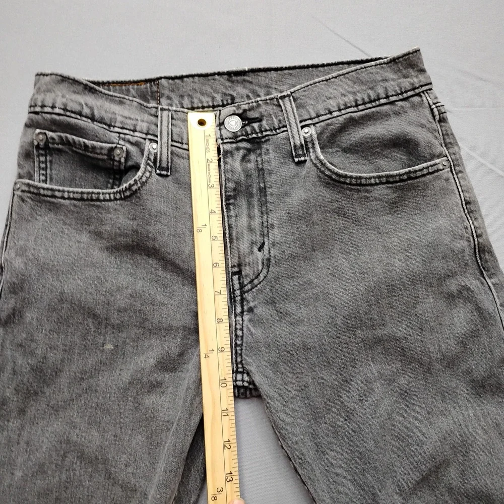 Levis 512 Slim Taper Jeans Mens 31x25 Gray Acid Wash Denim Pants Hemmed